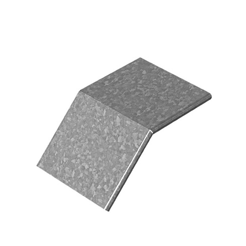 Крышка к угловому соединителю внешнему 45 град. к лотку 150х50, толщ. 1,0 мм, Сендзимир цинк, 024875 | КУСВР45-150х50-1,0-СЦ |  Ostec