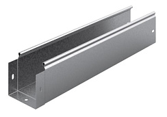 Металлический лоток неперфорированный 100х100х3000, толщ. 0,8 мм, Сендзимир цинк, 013118 | ЛНМЗТ-100х100х3000-0,8-СЦ |  Ostec