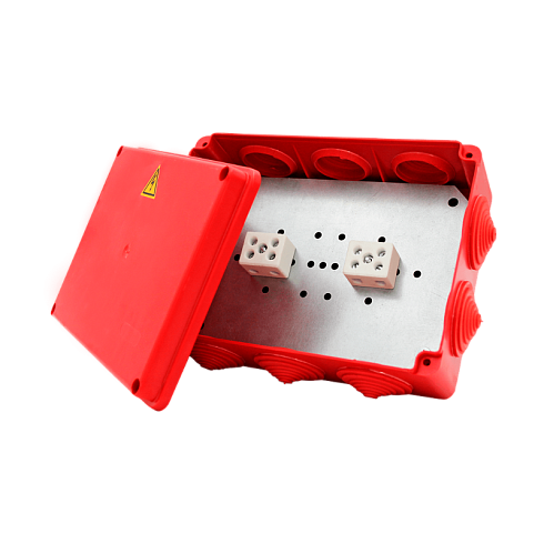 Коробка распределительная огнестойкая КРОПС-П5, IP54, 190х140х70 мм, для кабелей до 10-16 мм2, 6 клемм | FRJB-KM-P5-10-06-КРОПС-IP54 | КМ-Профиль