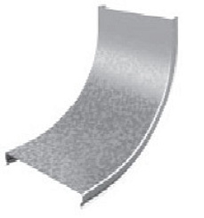 Крышка угла внутреннего плавного 90 град. к лотку 400, толщ. 0,7 мм, Сендзимир цинк, 023440 | КУВНТП90-400-0,7-R100-СЦ |  Ostec