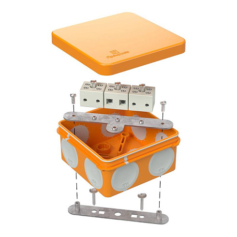 Коробка огнестойкая для о/п двухкомпонентная 60-0210-FR6.0-6 Е15-Е120 80х80х40 IP66  6p, 6.0 мм.кв.| 60-0210-FR6.0-6 | Промрукав