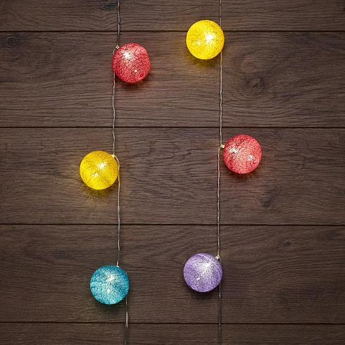 Тайские фонарики Фейерверк 1,5 м, прозрачный ПВХ, 10 LED, теплый белый, питание 2 х АА (батарейки не в комплекте) | 303-099 | NEON-NIGHT