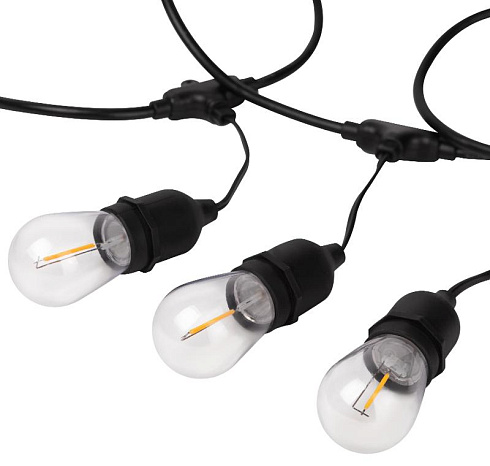 Гирлянда нить Филамент, ERABL-FIL1 4,5 м, длина провода 60 см, 10 LED, теплый белый, E27, каучук, 220В, IP44 | Б0056017 | ЭРА