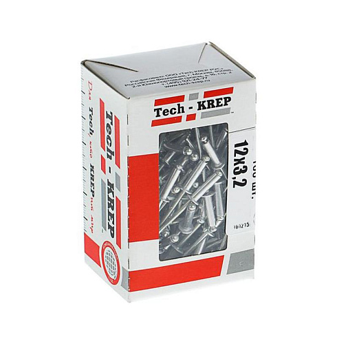Заклепка 3,2х12 (100 шт) - коробка с ок. ( 0,129 кг) | 102284 | Tech-KREP