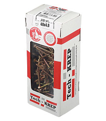 Саморезы универсальные 40х4,0 мм (200 шт) желтые - коробка с окном ( 0,436 кг) | 102245 | Tech-KREP