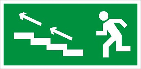 Пиктограмма (Наклейка) По лестнице вверх налево (210х105) для LUNA/MARS | 2501002300 | Световые Технологии