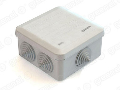 Коробка распределительная для о/п 100х100х50 6 вводов IP 55 | GE41255 | GREENEL