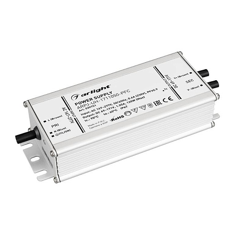 Блок питания ARPJ-UH-1711050-PFC (120W, 69-171V, 1.05A) (Arlight, IP67 Металл, 7 лет) | 039751 | Arlight