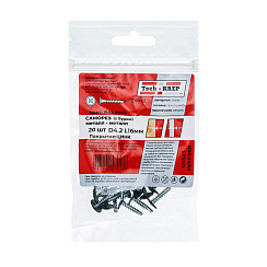 Саморез ШСММ св. 4,2х16 бел. KP RAL 9003 (20 шт) - пакет ( 0,036 кг) | 125523 | Tech-KREP