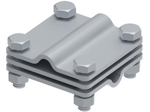 Соединитель 65х65 пруток-пруток с разделительной пластиной, гор. цинк, 391014 | МС-014-ГЦ |  Ostec