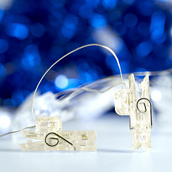 Гирлянда линейная Прищепки USB 20LED 2700K, IP 20, 1.8м, CL573 | 41650 | FERON