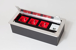 Люк настольный на 4 поста(45*45)металл,серебро IP20 | 300012 | SPL