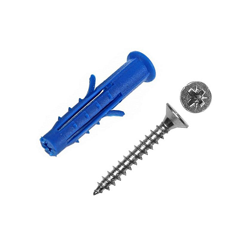 Саморез ШУц 5,0х60 пот. гол. + дюбель 8х40(20 шт) - пакет ( 0,126 кг) | 112564 | Tech-KREP