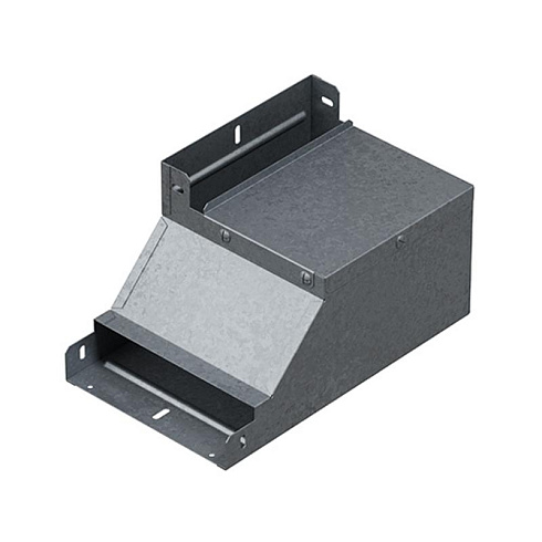 Поворот вертикальный вверх левый к лотку 400х50, толщ. 1,0 мм, Сендзимир цинк, 070345 | ПВЛ-400х50-1,0-СЦ |  Ostec