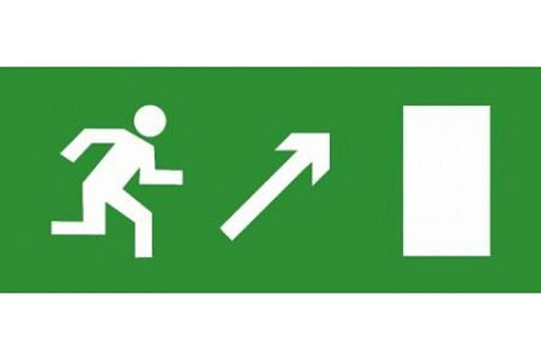 Эвакуационный знак ЭП04 Направо вверх 140x280 мм | ЭП04 140280 | TechnoLux