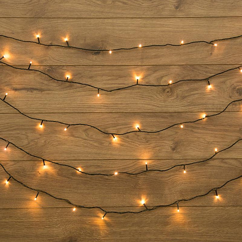 Гирлянда светодиодная универсальная 200 LED Теплый белый 20 метров, с контроллером | 304-116 | NEON-NIGHT