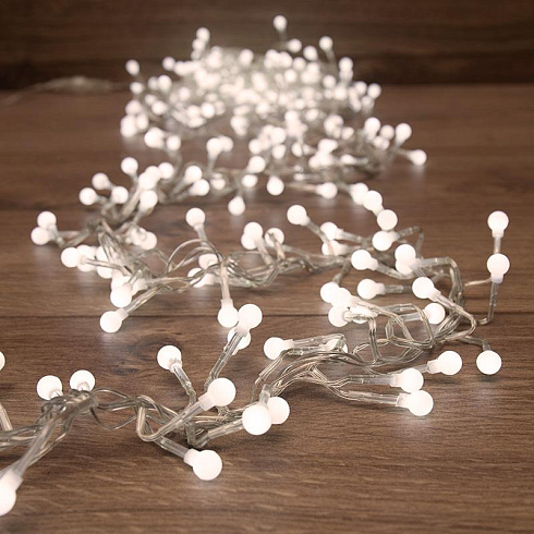 Гирлянда Мишура LED 6 м прозрачный ПВХ, 576 диодов, цвет белый | 303-615 | NEON-NIGHT