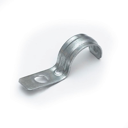 Скоба металлическая однолапковая усиленная противопожарная СМОУ d25-26 мм отв. d 6,5 мм (100шт/800шт уп/кор) | PR13.02427 | Промрукав