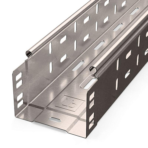 Лоток перфорированный Стандарт INOX (AISI 409) 100х80х3000 (0,7 мм) (6 м/уп) | PR16.2412 | Промрукав
