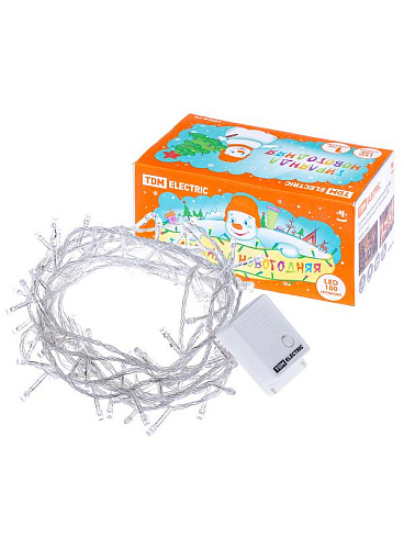 Гирлянда новогодняя светодиодная, СГ 100, 220 В, многоцветная, 5 м, 8 режимов | SQ0361-0002 | TDM ELECTRIC