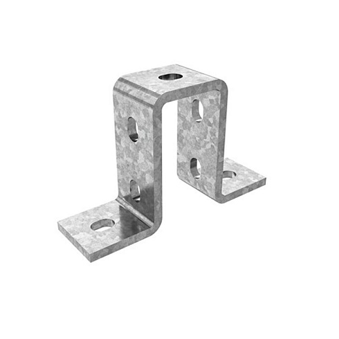 Прямоугольная скоба для двойного СТРАТ-профиля 41х41 мм, по высоте, толщ. 6,0 мм гальван. цинк, 876144 | СКП-41х82-6,0-ЭЦ |  Ostec