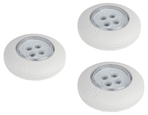 Фонарь-подсветка светодиодный пушлайт SB-803 4хLED на батарейках 3хААА белый 3 шт | Б0052860 | ЭРА