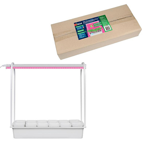 ULT-P34-10W/SPBR IP20 WHITE 12 Набор «Минисад», светильник для растений светодиодный с подставкой. Спектр для рассады и досвечивания в период роста. 1