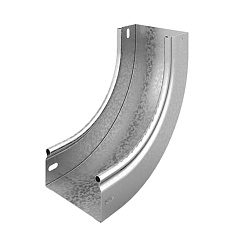 Угол внутренний плавный 90 град. к лотку 150х50, толщ. 0,7 мм, Сендзимир цинк, 035405 | УВНТП90-150х50-0,7-R100-СЦ |  Ostec