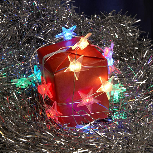 Гирлянда линейная Звездочки USB 20LED мульти, IP 20, 1.8м, CL571 | 41646 | FERON