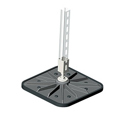 Опора размером 345х345 мм с вертикальным креплением профиля для установки на кровлю, алюминий, 068406 | ОПКЛ-В-345х345-А |  Ostec