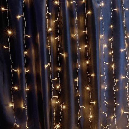 Гирлянда-занавес 230V 480 LED 3*3м, 2700K, IP44 , сетевой шнур 3м в комплекте, CL24 | 41626 | FERON