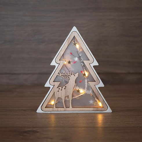 Деревянная фигурка с подсветкой Елочка 16х2х18 см | 504-029 | NEON-NIGHT