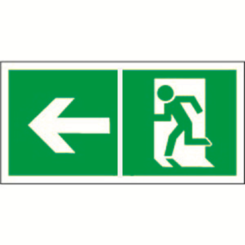 Пиктограмма (Пластина) "Напр. к эвакуационному выходу налево" BL-2010B.E32 для BRIZ, VOLNA, YANTA | a18139 | Белый свет