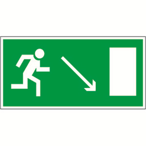 Пиктограмма (Пластина) "Напр. к эвакуационному выходу направо вниз" BL-2010B.E07 для BRIZ, VOLNA, YANTA | a15031 | Белый свет