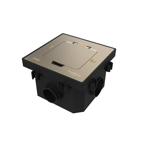 MultiDesk Лючок на 2 модуля IP44 с монтажной коробкой для бетонных полов НИКЕЛЬ, тип MDK20 | MDK20202NC | SE