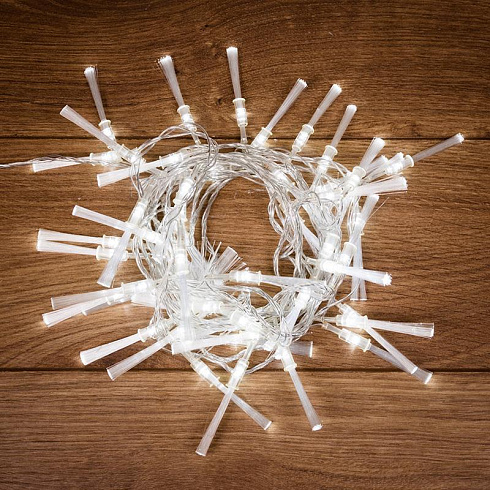 Гирлянда светодиодная Кисточки 48 LED БЕЛЫЕ 5 метров | 303-035 | NEON-NIGHT