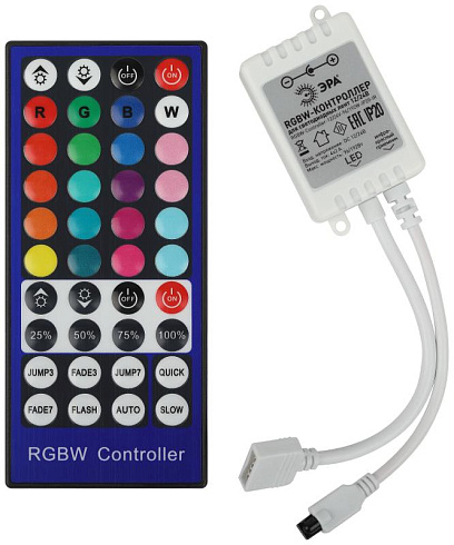 Контроллер  для светодиодной ленты с ИК пультом RGBW-Controller-12/24V-96/192W-IP20-IR  | Б0061113 | ЭРА