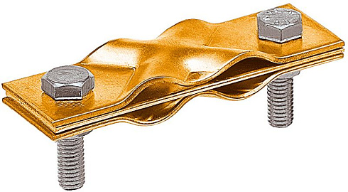 Зажим заземления полоса/пруток - полоса/пруток диагональный, латунь|90531-2|Ezetek