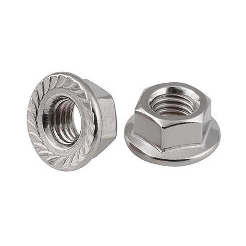 Гайка DIN6923 шестигранная оцинк. С фланцем М8 (200 шт) - пакет ( 1,33 кг) | 141612 | Tech-KREP