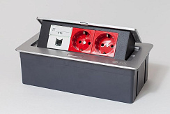 Люк на 3 поста(45*45)металл,серебро,с пластиковой коробкой IP 40 | 300010 | SPL