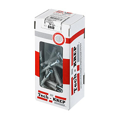 Дюбель-гвоздь 6х40 пот. манжета (полипропилен) (50 шт) - коробка с окном ( 0,193 кг) | 112710 | Tech-KREP