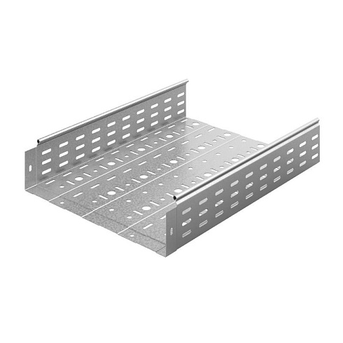 Металлический лоток перфорированный 400х100х3000, толщ. 1,0 мм, Сендзимир цинк, 014410 | ЛПМЗТ-400х100х3000-1,0-СЦ |  Ostec