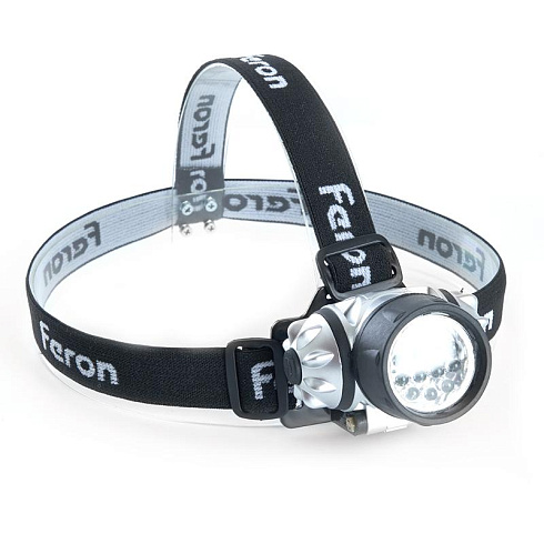 Фонарь налобный светодиодный, работающий от батареек 3*AAA, 1W 7LEDs, IP44, пластик, TH2303 | 41707 | FERON