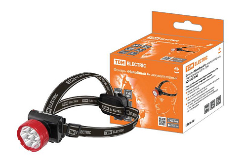 Фонарь «Налобный 4» аккумуляторный, 7 светодиодов, 0,6 Ач | SQ0350-0043 | TDM