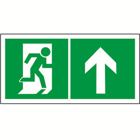 Пиктограмма (Пластина) "Напр. к эвакуационному выходу прямо" BL-3015B.E38 для FLAG, ICEBERG, IDON, KONTUR, REGATA, RUMB | a18154 | Белый свет