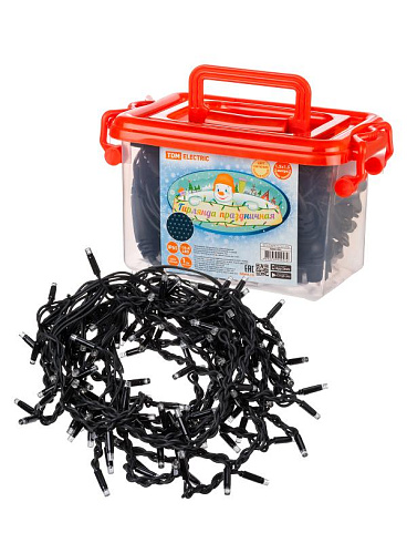 Гирлянда светодиодная "Бахрома" 2х1м, 152LED, 2700К, черный шнур, посл. подкл, IP65, 250 В, | SQ0361-0064 | TDM ELECTRIC