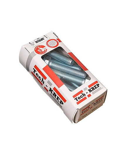 Болт DIN933 с шестигранной головкой оцинк. М16х80 (10 шт) - коробка с ок. Tech-K ( 1,541 кг) | 126537 | Tech-KREP