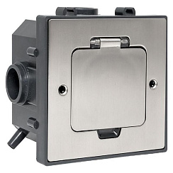 Лючок напольный C-Line 2 IP44 86*86 мм на 2модуля=1пост (с напольной коробкой для установки в фальш-пол и бетон) матовый никель | cl-ln-knl-2 | EKF