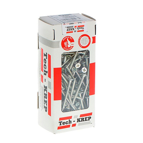 Саморезы универсальные 50х4,5 мм (200 шт) оцинкованные - коробка с окном ( 0,678 кг) | 102193 | Tech-KREP