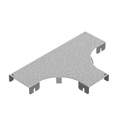 Крышка к Т-отводу горизонтальному к лотку ПЛК 150, толщ. 1,2 мм, Сендзимир цинк, 022402 | КТП-150-1,2-R100-СЦ |  Ostec